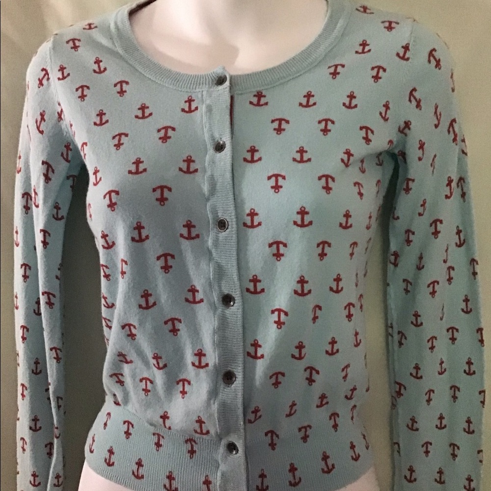 Cardigan lightweight soft anchor print - Picture 7 of 16